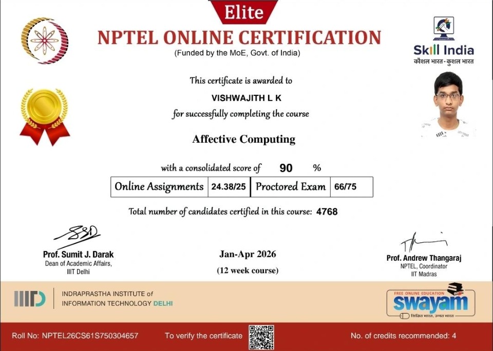 Affective Computing certificate
