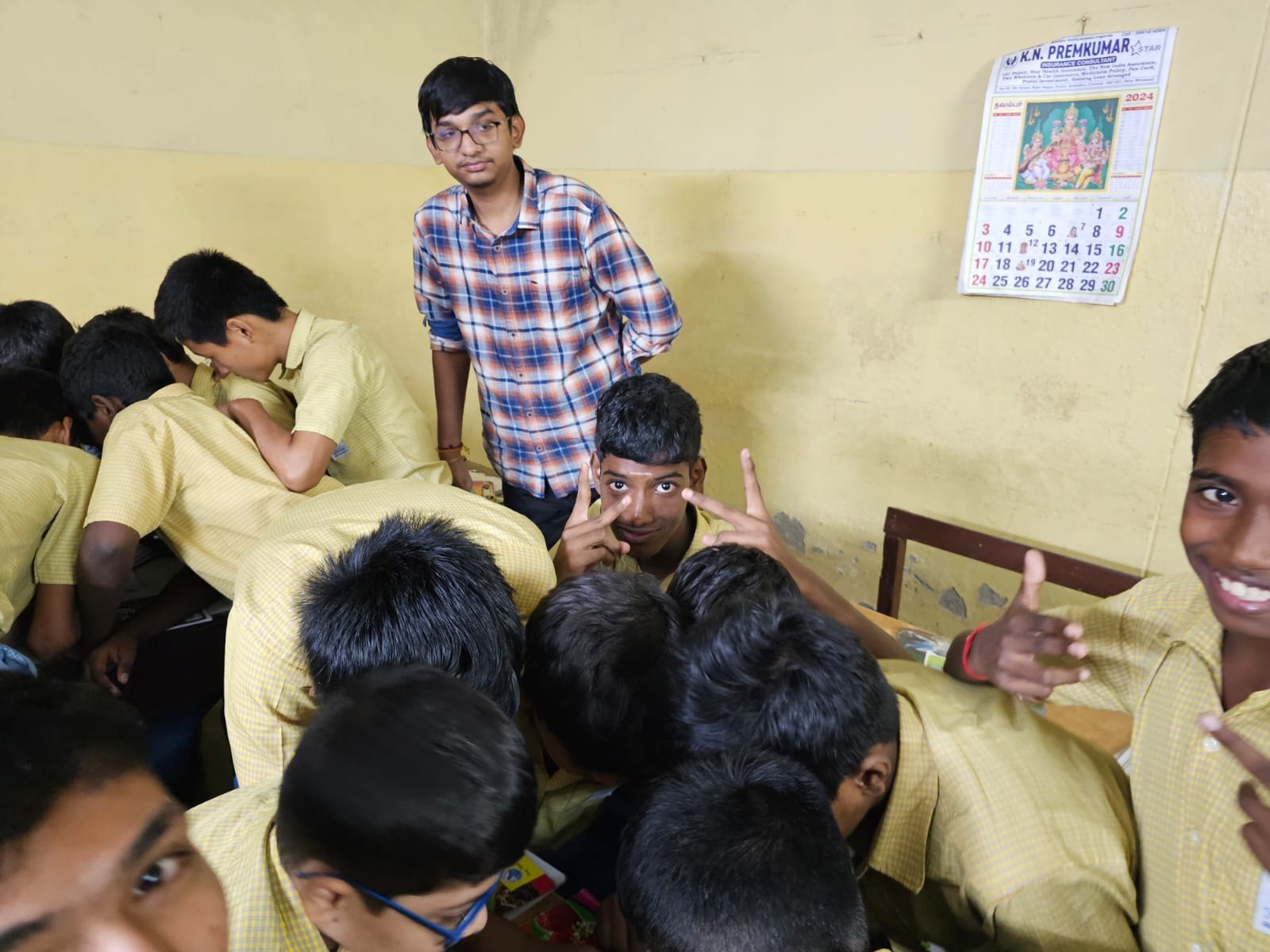 Group photo with students