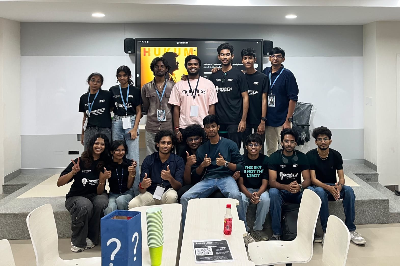 Team group photo at an event