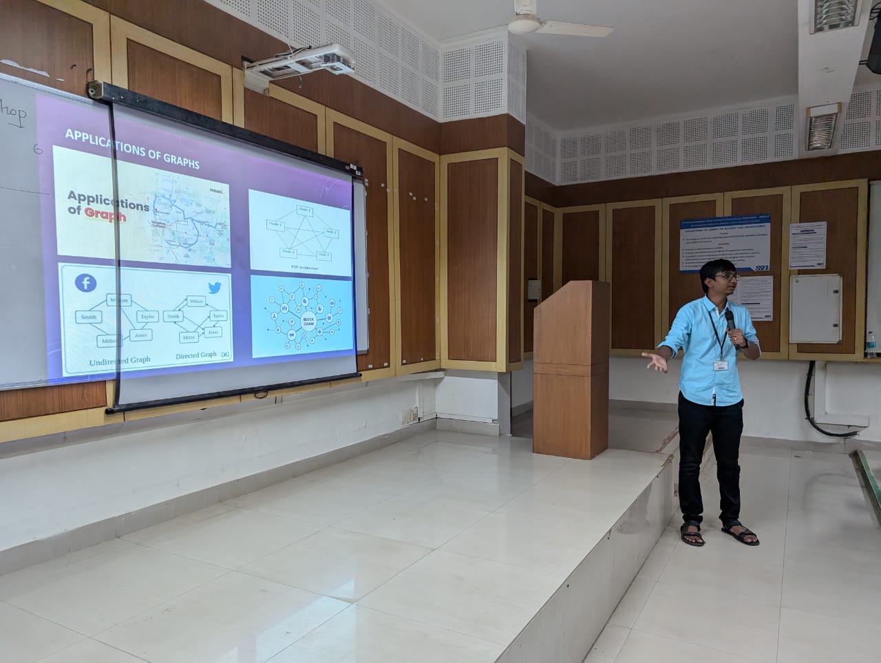 Vishwajith presenting a session on graph applications at SSN